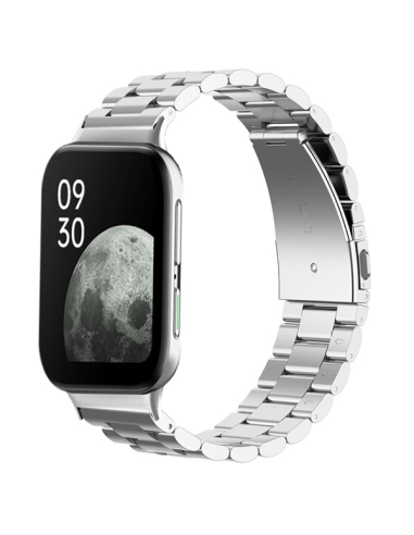 Bracelete Aço Stainless Lux + Ferramenta para Oppo Watch 2 42mm - Cinza