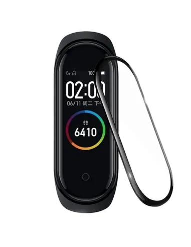 Película Protectora de Ecrã Gel Full Cover Com bordas para Xiaomi Mi Band 5 Com Bordas Preto