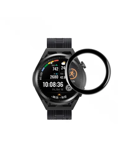 Película Protectora de Ecrã Gel Full Cover Com Bordas Pretas para Huawei Watch GT Runner - Transparente