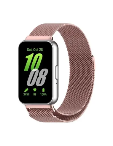 Bracelete Milanese Loop Fecho Magnético  para Samsung Galaxy Fit3 - Rosa