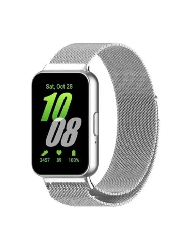 Bracelete Milanese Loop Fecho Magnético  para Samsung Galaxy Fit3 40mm - Prata