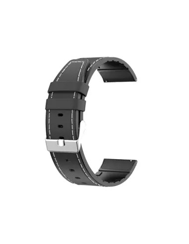 Bracelete Premium SiliconLeather  para OnePlus Watch 2 - Preto