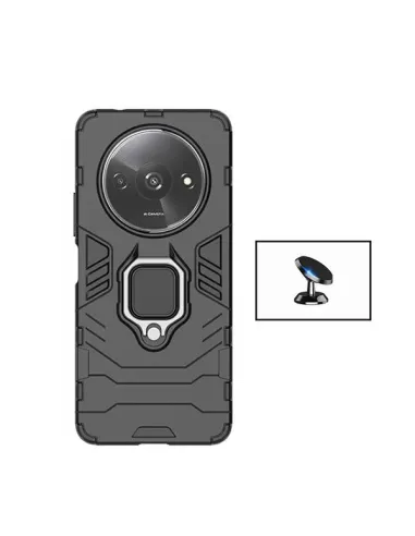 Kit Suporte Magnético + Capa Military  para Xiaomi Redmi A3 - Preto