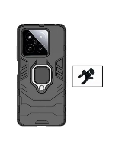 Kit Suporte Magnético Reforçado + Capa Military  para Xiaomi 14 - Preto