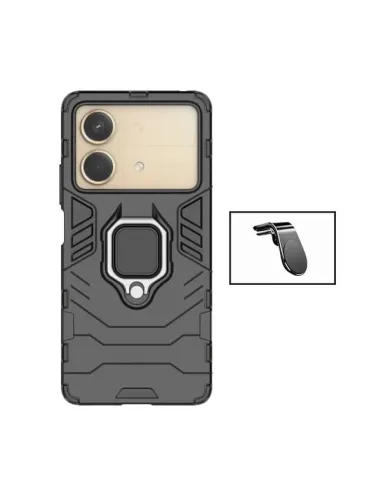 Kit Suporte Magnético L + Capa Military  para Xiaomi Poco X6 Neo - Preto