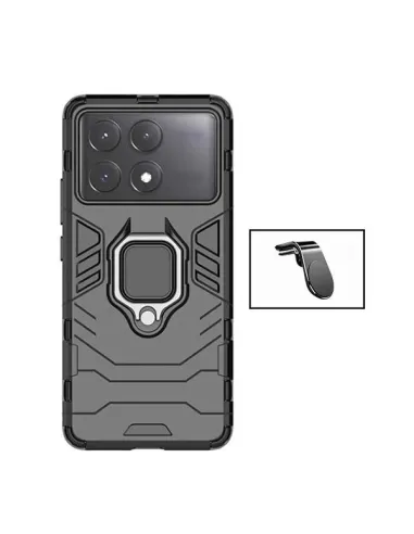 Kit Suporte Magnético L + Capa Military  para Xiaomi Poco X6 Pro - Preto