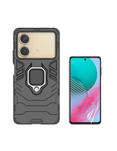 Kit Película Hydrogel Frente + Capa Military  para Xiaomi Poco X6 Neo - Preto