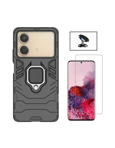 Kit Vidro Temperado ClearGlass + Capa Military + Suporte Magnético para Xiaomi Poco X6 Neo - Preto