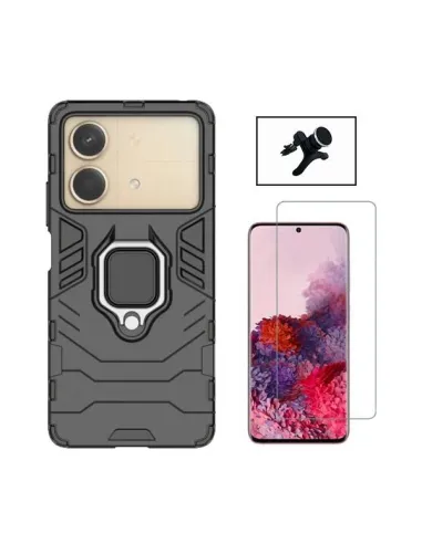 Kit Vidro Temperado ClearGlass + Capa Military + Suporte Magnético Reforçado  para Xiaomi Poco X6 Neo - Preto