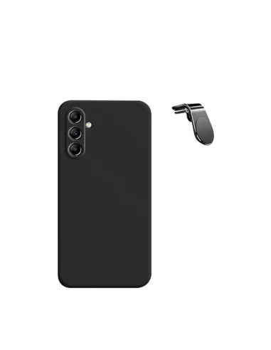 Kit Suporte Magnético L + Capa Silicone Líquido  para Samsung Galaxy M15 - Preto