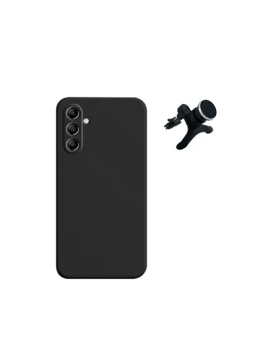 Kit Suporte Magnético Reforçado + Capa Silicone Líquido  para Samsung Galaxy M15 5G - Preto