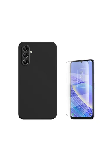 Kit Película Hydrogel Frente + Capa Silicone Líquido  para Samsung Galaxy M15 - Preto