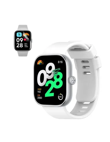 Kit Bracelete Smoothsilicone + Película de Hydrogel  Para Xiaomi Redmi Watch 4 - Branco