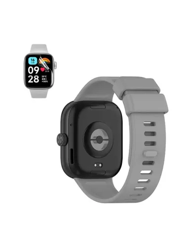 Kit Bracelete Smoothsilicone + Película de Hydrogel  Para Xiaomi Redmi Watch 4 - Cinzento