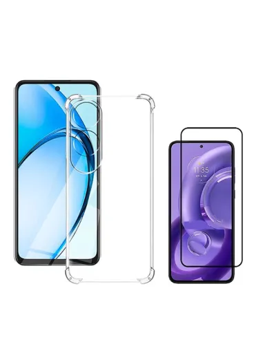 Kit Capa SuperProtect + Vidro Premium Full Cover Para Oppo A60 - Transparente