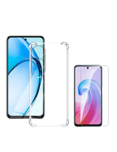 Kit Capa SuperProtect + Película de Vidro Temperado Clearglass  Para Oppo A60 - Transparente