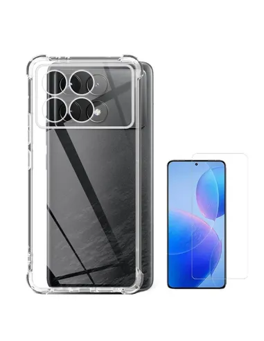 Kit Capa SuperProtect + Película de Vidro Temperado Clearglass  Para Xiaomi Poco F6 Pro - Transparente