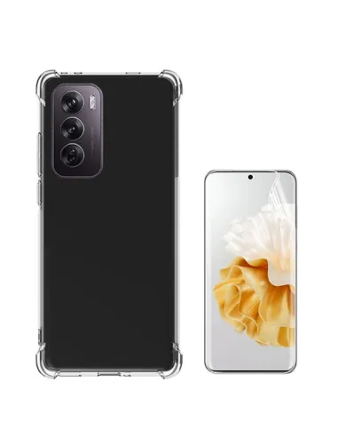 Kit Capa SuperProtect + Pelicula Hydrogel Frente  Para Oppo Reno12 - Transparente