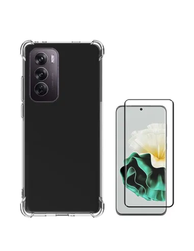 Kit Capa SuperProtect + Vidro Premium Full Cover Para Oppo Reno12 - Transparente