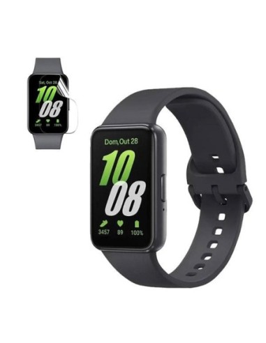 Kit Bracelete SmoothSilicone Com Fivela + Película de Hydrogel Phonecare para Samsung Galaxy Fit3 - Preto