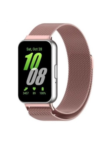 Bracelete Milanese Loop Fecho Magnético Phonecare para Samsung Galaxy Fit3 - Rosa