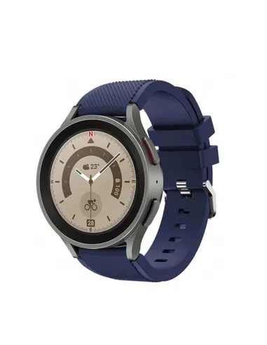 Bracelete Smoothsilicone Com Fivela  Para Samsung Galaxy Watch FE - Azul Escuro