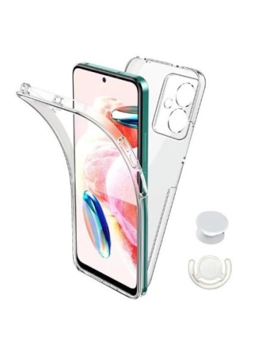 Kit Capa 3x1 360° Impact Protection + 1 GripHolder + 1 Suporte GripHolder Branco para Oppo A79 5G - Transparente/Branco