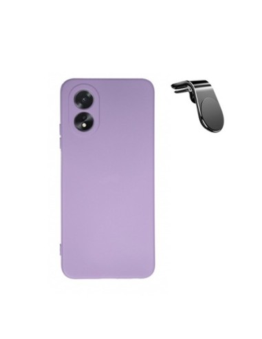 Kit Suporte Magnético L Safe Driving Carro + Capa Silicone Líquido Phonecare para Oppo A18 - Roxo