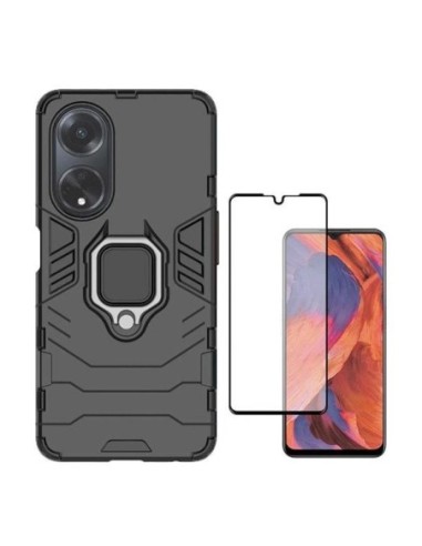 Kit Película de Vidro Temperado 5D Full Cover + Capa 3X1 Military Defender Phonecare para Oppo A18 - Preto