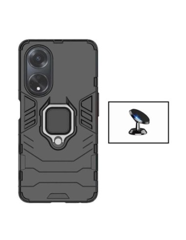 Kit Suporte Magnético de Carro + Capa 3X1 Military Defender Phonecare para Oppo A18 - Preto