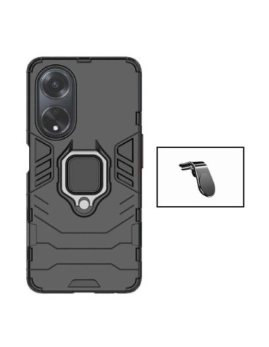 Kit Suporte Magnético L Safe Driving Carro + Capa 3X1 Military Defender Phonecare para Oppo A18 - Preto