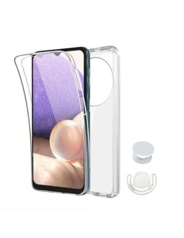 Kit Capa 3x1 360° Impact Protection + 1 GripHolder + 1 Suporte GripHolder Branco para Xiaomi Redmi A3 - Transparente/Branco