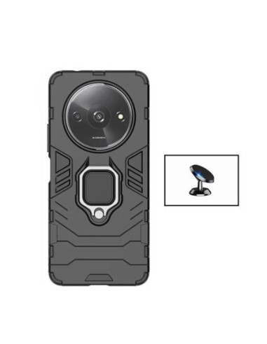 Kit Suporte Magnético de Carro + Capa 3X1 Military Defender Phonecare para Xiaomi Redmi A3 - Preto