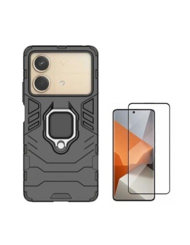 Kit Película de Vidro Temperado 5D Full Cover + Capa 3X1 Military Defender Phonecare para Xiaomi Poco X6 Neo - Preto