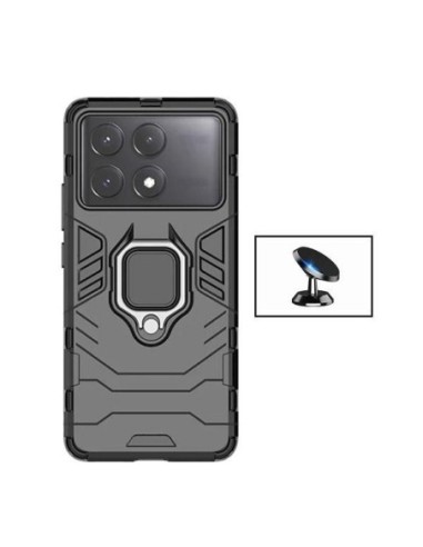 Kit Suporte Magnético de Carro + Capa 3X1 Military Defender Phonecare para Xiaomi Poco X6 Pro - Preto