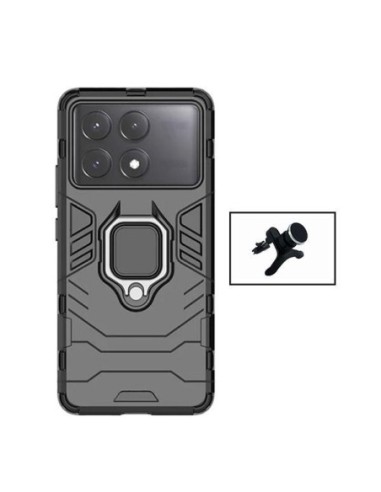 Kit Suporte Magnético de Carro Reforçado + Capa 3X1 Military Defender Phonecare para Xiaomi Poco X6 Pro - Preto