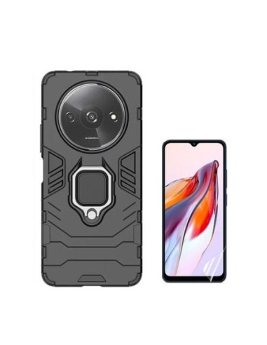 Kit Película Hydrogel Full Cover Frente + Capa 3X1 Military Defender Phonecare para Xiaomi Redmi A3 - Preto