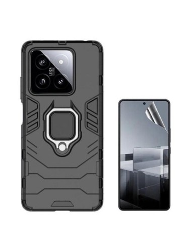 Kit Película Hydrogel Full Cover Frente + Capa 3X1 Military Defender Phonecare para Xiaomi 14 - Preto