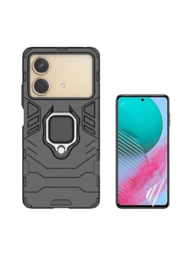 Kit Película Hydrogel Full Cover Frente + Capa 3X1 Military Defender Phonecare para Xiaomi Poco X6 Neo - Preto