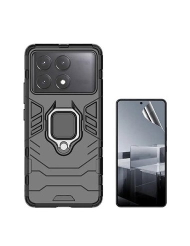 Kit Película Hydrogel Full Cover Frente + Capa 3X1 Military Defender Phonecare para Xiaomi Poco X6 Pro - Preto