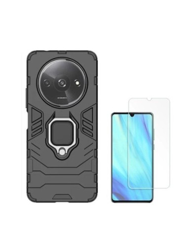 Kit Vidro Temperado ClearGlass + Capa 3X1 Military Defender Phonecare para Xiaomi Redmi A3 - Preto