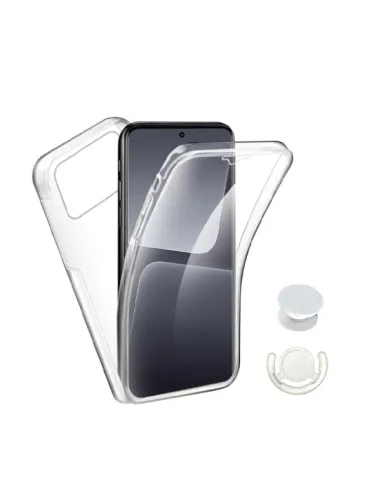 Kit Capa 360° Impact Protection + 1 GripHolder + 1 Suporte  Para Xiaomi Poco X6 pro - Transparente/Branco