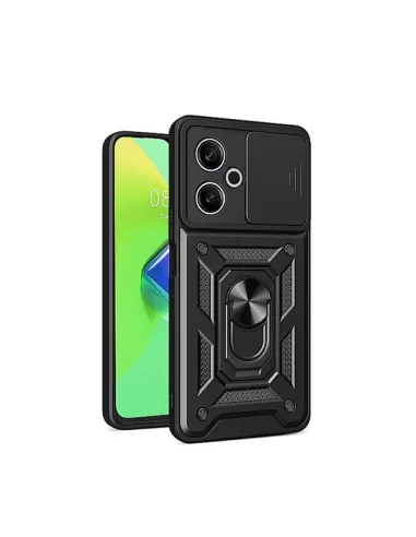 Capa Magnetic Slide Window  Para Xiaomi Poco M6 4G - Preto