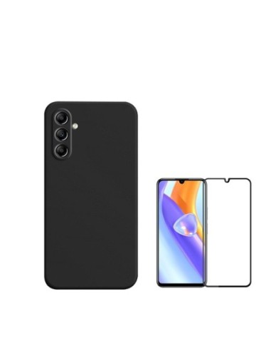 Kit Película de Vidro Temperado 5D Full Cover + Capa Silicone Líquido Phonecare para Samsung Galaxy M15 - Preto