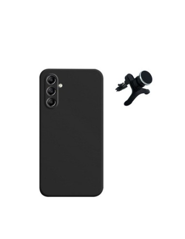 Kit Suporte Magnético Reforçado de Carro + Capa Silicone Líquido Phonecare para Samsung Galaxy M15 - Preto