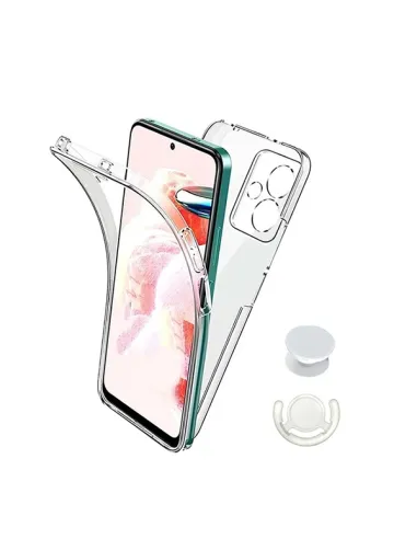 Kit Capa 360° Impact Protection + 1 GripHolder + 1 Suporte  Para Xiaomi Redmi 13 5G - Transparente/Branco