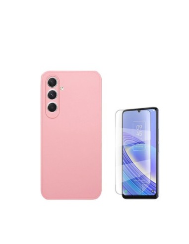 Kit Película Hydrogel Full Cover Frente + Capa Silicone Líquido Phonecare para Samsung Galaxy M15 - Rosa