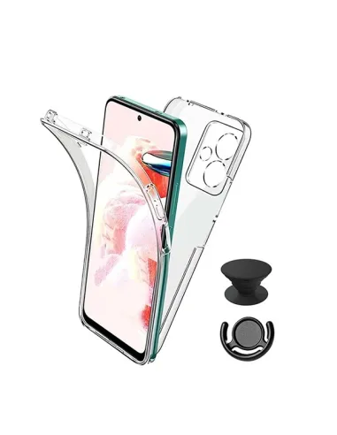 Kit Capa 360° Impact Protection + 1 GripHolder + 1 Suporte  Para Xiaomi Poco M6 4G - Transparente/Preto