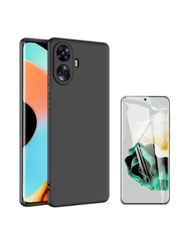 Kit Película Hydrogel Full Cover Frente + Capa Silicone Líquido Phonecare para Realme 10 Pro + Plus - Preto