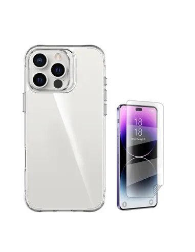 Kit Capa SuperProtect + Pelicula Hydrogel Frente  Para Apple iPhone 16 Pro - Transparente